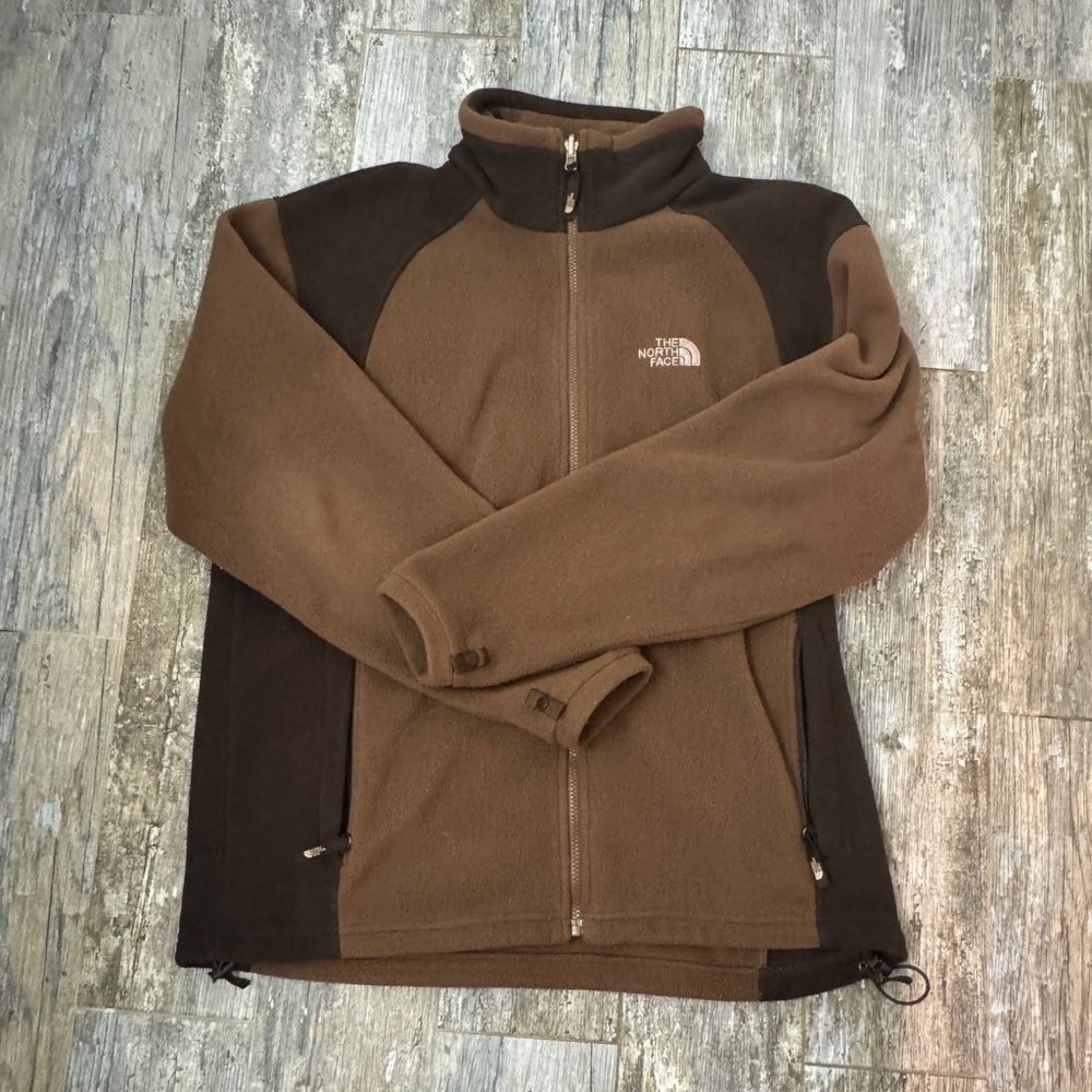 The North Face Brown Zip Up fleece jacket